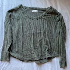 Hollister green v-neck sweater size S
